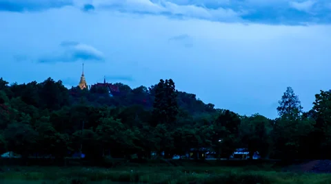 Time lapse of Thai temple on the mountain Stock Footage 39350522