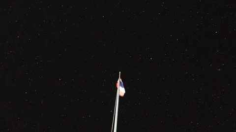 Time lapse : Thailand flag with a starry night sky background Stock Footage 83782559