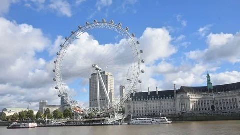 Time-lapse of thames river and the london eye Stock Footage 69852450
