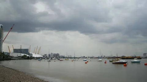 Time Lapse of Thames River at Greenwich, London Stock Footage 8947629