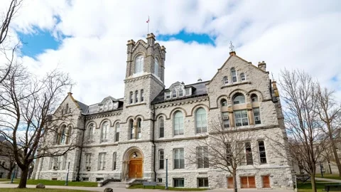 Time lapse of the Theological Hall of Queen's University Stock Footage 270432203