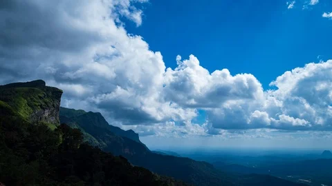 Time lapse of thick clouds passing over a beautiful landscape, India 動画素材 120768545
