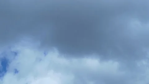 Time Lapse of Thick Cumulus White Clouds Covering the Sky with Glimpses of Blue  Stock Footage 151819883
