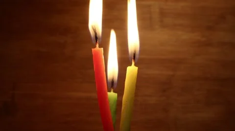 Time lapse: three candles burning Stock-Footage 58580751