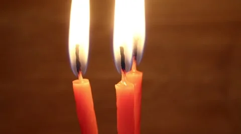 Time lapse: three candles burning Stock Footage 58602679
