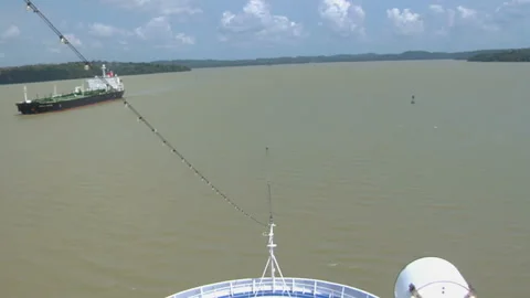 Time Lapse through Panama Canal Part 2 Stock Footage 166635148