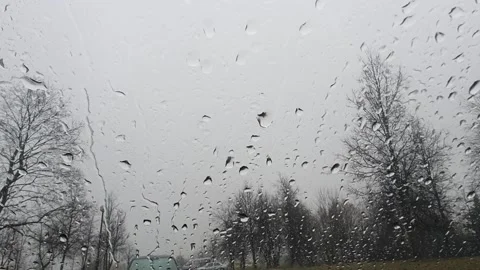 Time lapse through the windshield of a car. it is raining Stock Footage 223727686