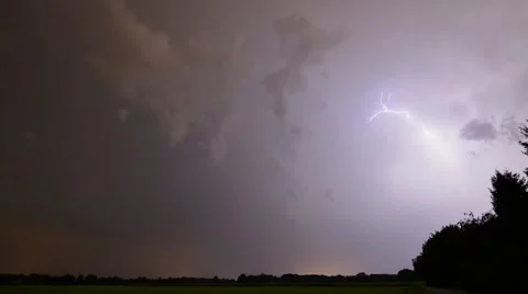 Time lapse of thunder and lightning passing by Stock Footage 66729076