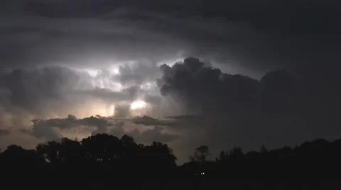 Time lapse of thunder with lightning passing by Stock Footage 66729067