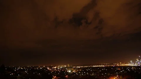 Time lapse of thunder storm at edge of city Stock Footage 82289578