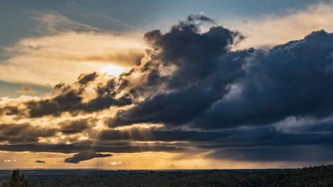Time Lapse of Thunderhead scudding Across the Valley Sunset Stock Footage 278345111