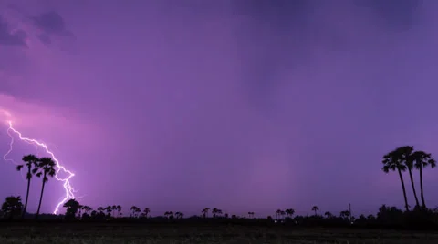 Time Lapse Thunderstorm And Lightning In Dark sky Stock Footage 37267186