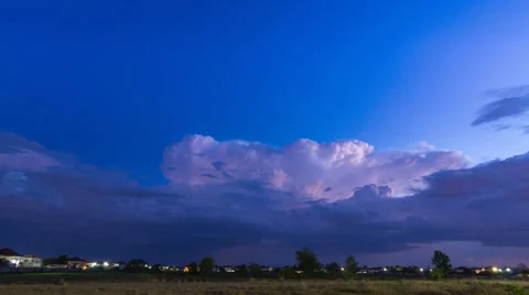 Time Lapse Thunderstorm And Lightning In Sky (4K Time Lapse) Stock Footage 38176555