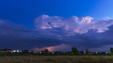 Time Lapse Thunderstorm And Lightning In Sky Time Lapse (HD) Stock Footage 38182237