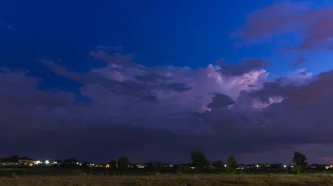 Time Lapse Thunderstorm And Lightning In Sky Time Lapse (zoom out) Stock Footage 38183083