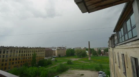 A time lapse of a thunderstorm in a city Stock Footage 40872099