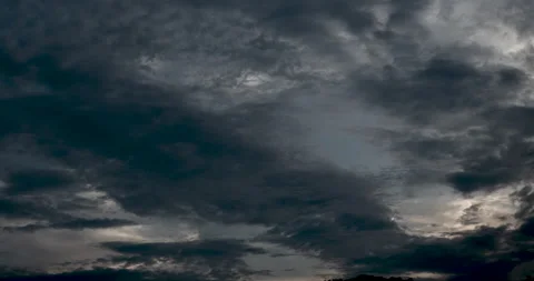 Time lapse thunderstorm cloud dark sky nearly raining dramatic cloudscape. Lands Stock Footage 134539780
