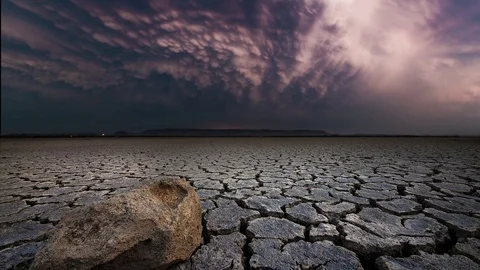 Time Lapse of Thunderstorm Formation Over Dry Lake Bed Stock Footage 114891617