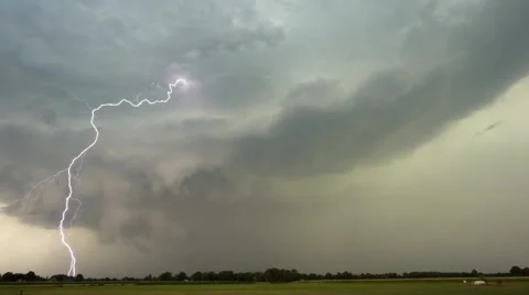 Time Lapse of a thunderstorm with lightning in the Netherlands Stock Footage 61166664