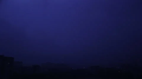 Time-lapse of thunderstorm, storm clouds over city Stock Footage 45383921