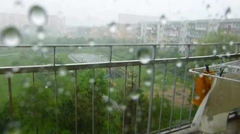 Time Lapse Thunderstorm Through The Window Stock Footage 68811207