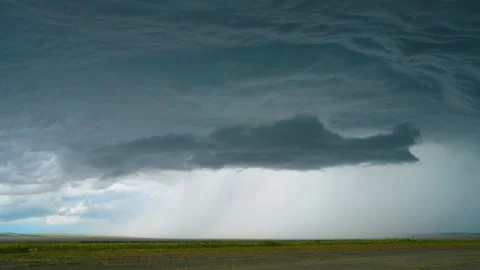 Time-lapse of thunderstorms and storm clouds on the plateau Stock Footage 314637948