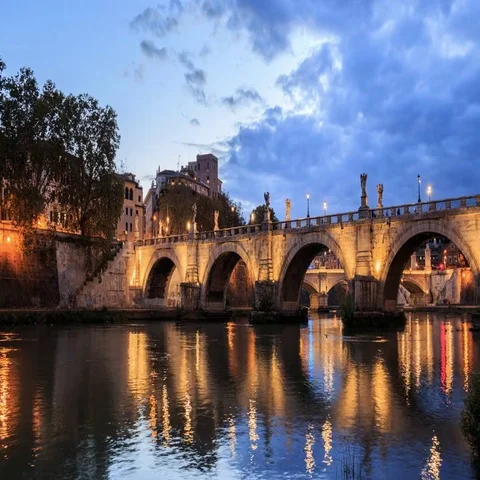 Time-lapse of Tiber River in Rome, Italy Stock Footage 69705663