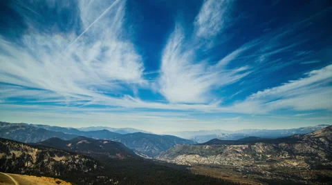Time Lapse - Time Lapse - Beautiful Clouds Moving Over Mountain Ranges Stock Footage 55331073