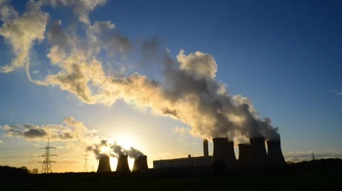 Time lapse time lapse giant cooling towers drax power station united kingdom Stock Footage 59317763