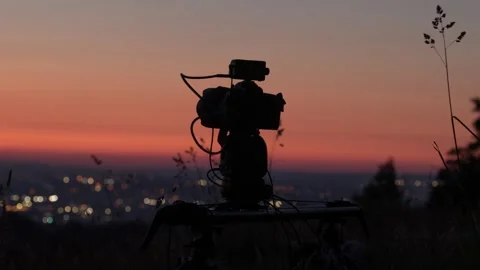 Time lapse of a time lapse just before sunrise Stock Footage 244029424