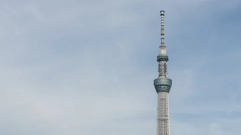 Time lapse of Time-lapse of the skyline of Monzumina and Tokyo Skytree Stock Footage 289440678