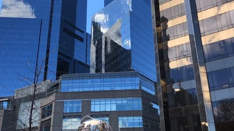 Time lapse of the Time Warner Center in the famous Columbus square Stock Footage 108251081