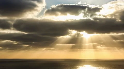 Time lapse timelapse of clouds crossing the sky at sunset Stock Footage 65174923