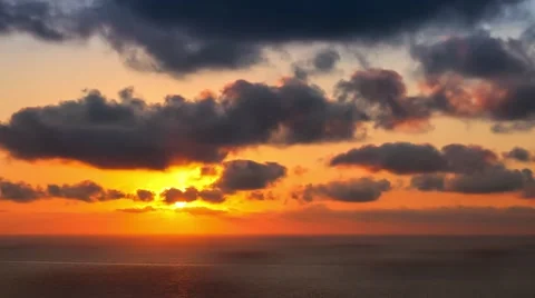 Time lapse timelapse of clouds crossing the sky at sunset Stock Footage 65175069