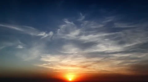 Time lapse timelapse of clouds crossing the sky at sunset Stock Footage 65175114