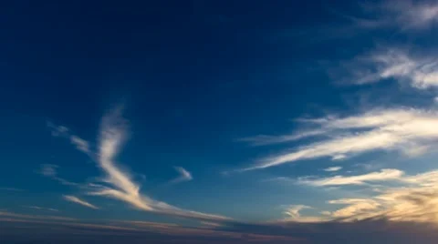 Time lapse timelapse of clouds crossing the sky at sunset Stock Footage 65176309