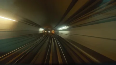 Time Lapse, Timelapse Metro FPV POV At Fast Speed Drive Motion. hyperlapse Stock Footage