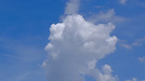 Time lapse, timelapse video of clear blue sky white fluffy clouds Stock Footage 123816434