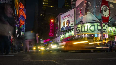 Time lapse of Times Square. 2 in 1. Zoom in. Manhattan, New York. United States. Stock-Footage 54667651