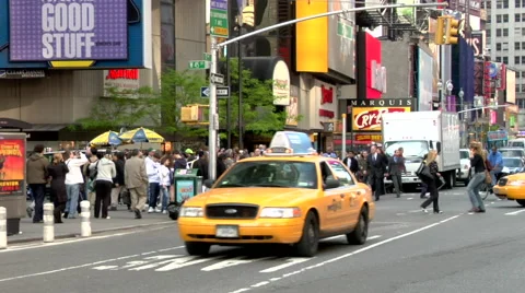 Time lapse Times Square Center Divider Multiple Views Stock Footage 49222784
