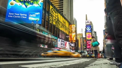 Time lapse of Times Square during daytime.  Stock-Footage 43307672
