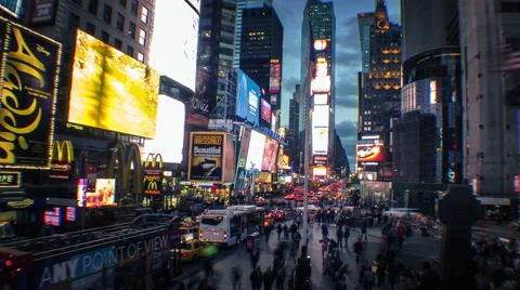 Time lapse of Times Square. Manhattan, New York. United States. Zoom out. Stock-Footage 55745686