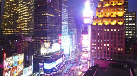 Time lapse of Times Square at night Stock Footage 22497597