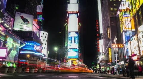 Time lapse of Times Square at night. Manhattan, New York. United States. Video stock 54664758