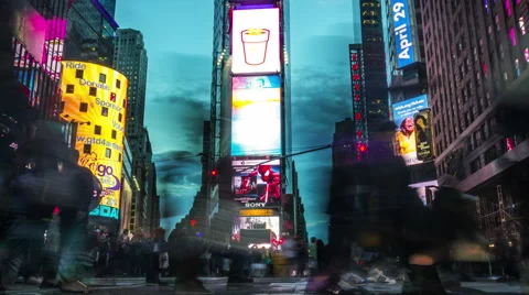Time lapse of Times Square at sunset. Manhattan, New York. United States. 스톡 동영상 54666733