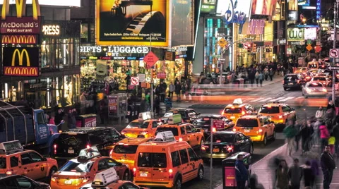 Time lapse of Times Square traffic at night.  Video stock 43306704
