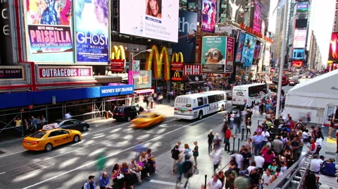Time lapse of Times Square traffic at daytime Stock Footage 46828740