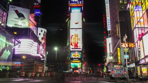 Time lapse of Times Square. Zoom out. Manhattan, New York. United States. Stock-Footage 55751797
