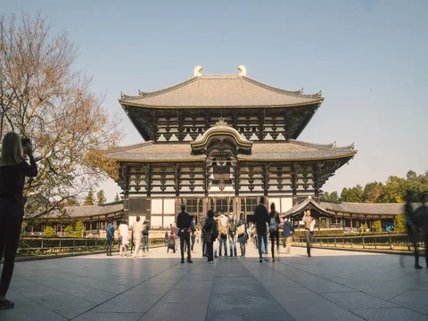 Time Lapse Todai-ji Temple, Nara, Japan Vídeo Stock 80957989