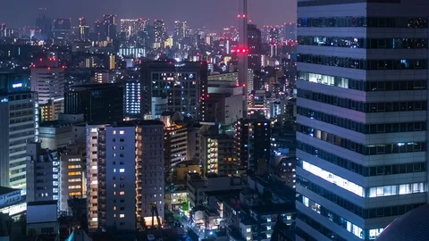Time Lapse of Tokyo Cityscape Stock Footage 123654793